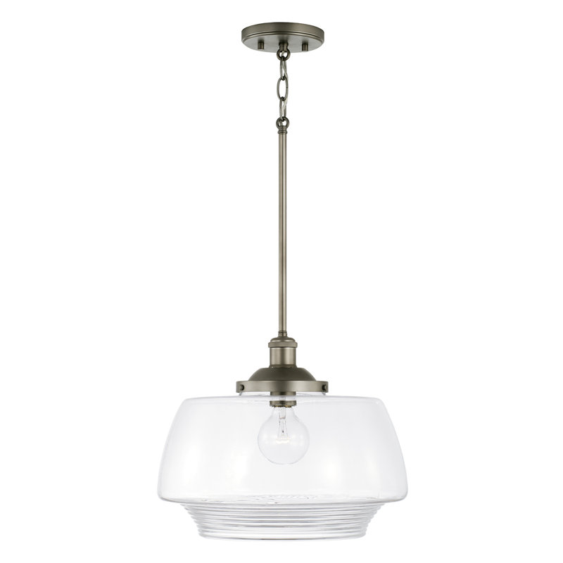Luminaire suspendu simple à 1 lumière Miller, gris