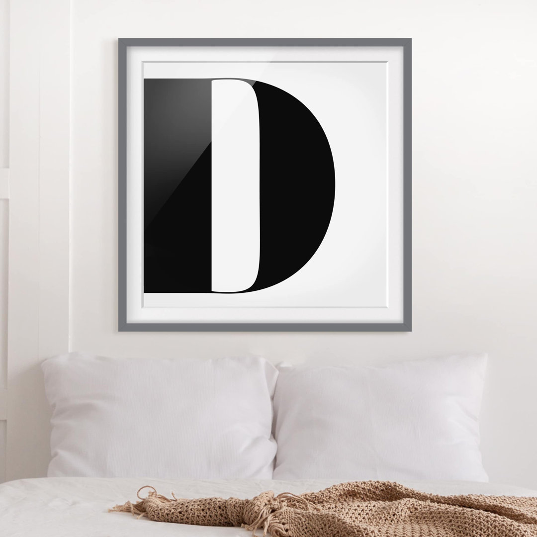 Gerahmtes Poster Roman Type Letter D