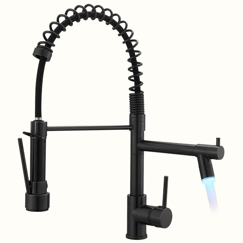 Single Handle Pull-Down Sprayer Kitchen Faucet, Oil Rubbed Bronze