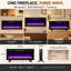 Foyer électrique 91 cm (36 po), autoportant/mural/encastrable, 16 couleurs de flamme, télécommande et commandes tactiles, chauffage de foyer 1400 W avec thermostat-1739410358