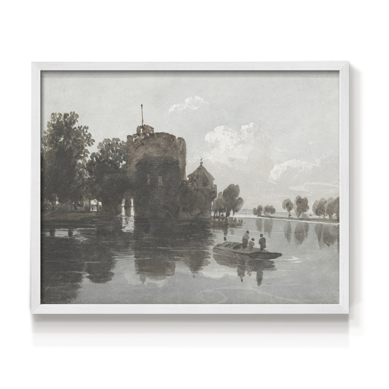 Paysages rétro-CCXCII - impression encadrée - réaménageable, H 11 po x l 14 po, Blanc