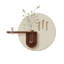 Décoration murale en forme de vase en grès crème de style crème-1376783135