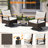 3 PCS Outdoor Swivel Chair Set with 2-Tier Tempered Glass Side Table Cushions-2119465975