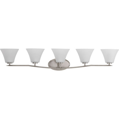Meuble-lavaboe 5 lumières en nickel brossé Karla