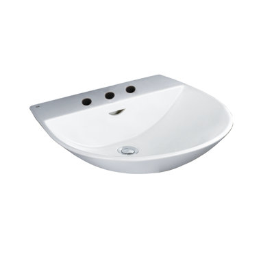 Barclay Reserva 550 20'' White Vitreous China U-Shaped Bathroom Sink with Overflow