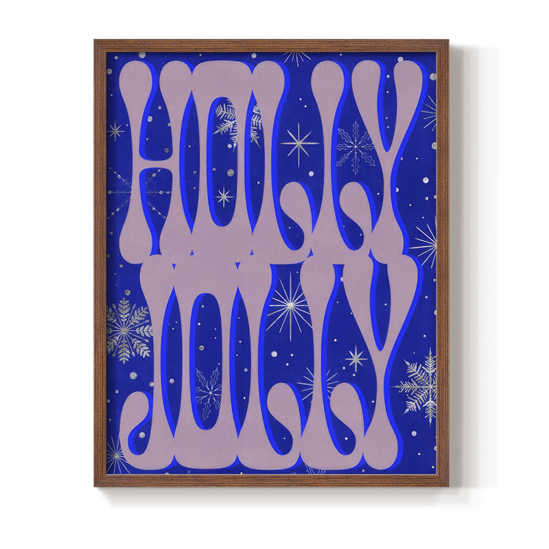 «Sparkly Christmas I», reproduction encadrée - bois massif, H 21 po x l 17 po, Noyer