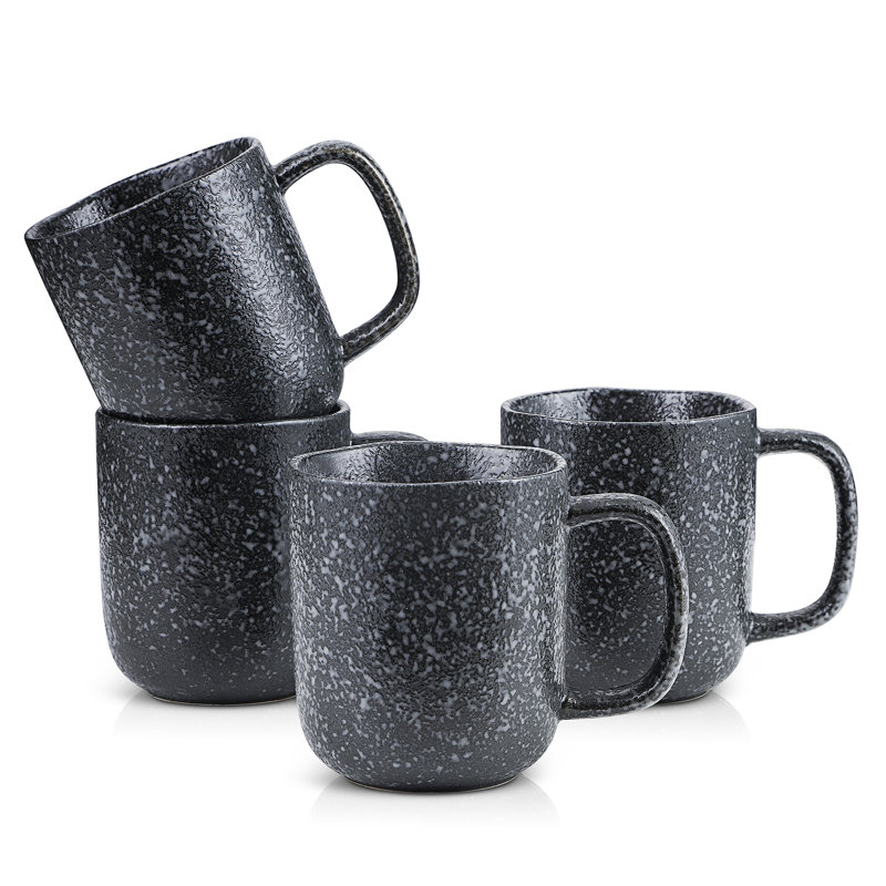 Stone Lain Tom 4-Piece Mug Set Stoneware, Black