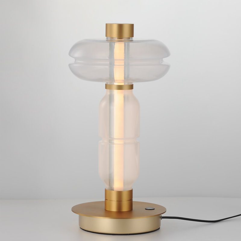 Gusto LED Table Lamp, Gold, White/Clear