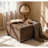Square Storage Ottoman with Tufted Design and Nailhead Trim-1530375660