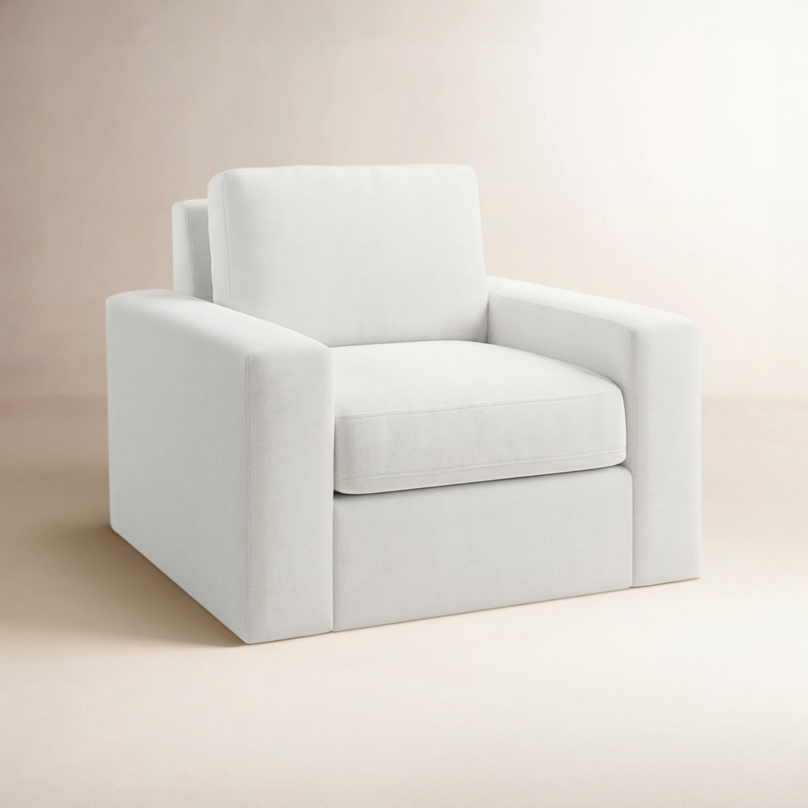 Jonie Upholstered Swivel Armchair, Nomad Snow Crypton® Chenille