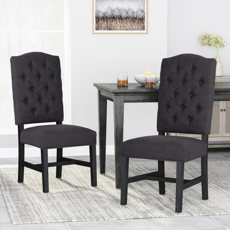 Chaise d'appoint capitonnée en tissu, Gris / Gris