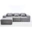 Canapé modulaire gris - confortable et spacieux pour la maison avec sièges profonds-1160634843