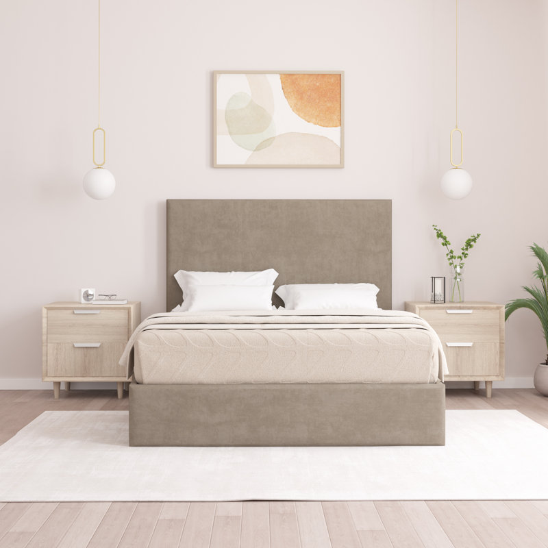 Bibian Upholstered Ottoman Storage Bed, Double (4'6), Coffee