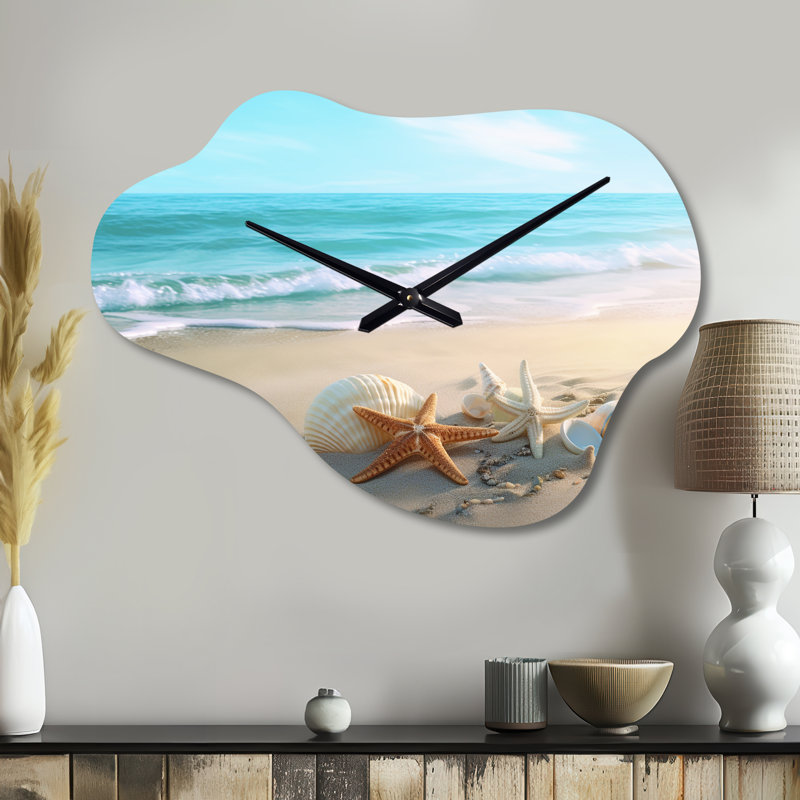 Horloge murale Hollin Coastal Seashore - Beach, Grand