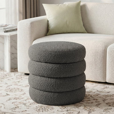 16.1"Wide Modern Boucle Upholstered Storage Ottoman