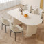 Ensemble de table de salle à manger rectangulaire moderne 55,11 "avec 4 chaises pour la cuisine, le bar et le salon Pearlena-629389925-609998222