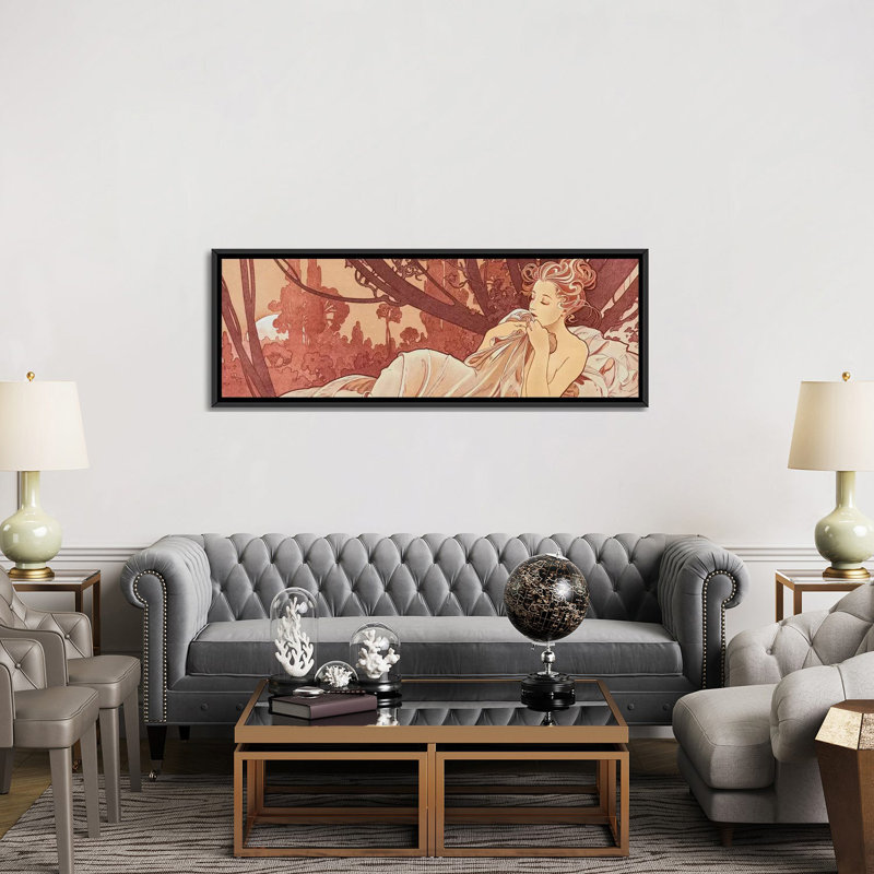«Sepia», reproduction sur toile, H 12 po x l 36 po x P 1,5 po, Toile encadrée noire