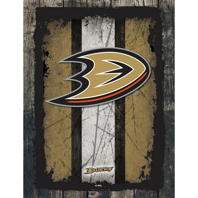 NHL Team Logo, reproduction sur toile tendue, Anaheim Ducks, H 20 po x l 15 po x P 1 po