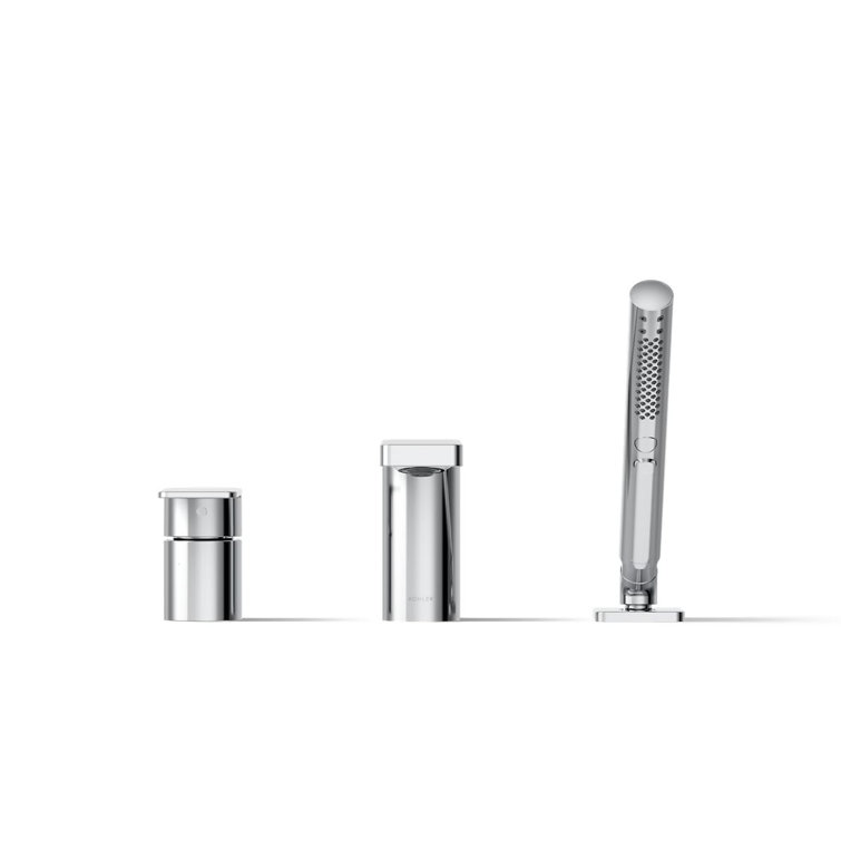 Parallel Single Handle Deck Mount Bath Faucet with Handshower