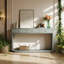 Console avec 3 tiroirs à pieds courbés pour le salon du vestibule-2093411204