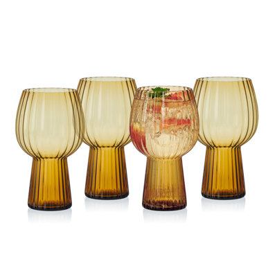 Mikasa Phoebe Optic Goblet Glasses, Set Of 4, 19 Ounce