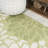 Zinnia Modern Floral Textured Weave Green/Cream Indoor/Outdoor Rug-94361314