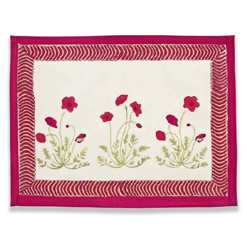 Poppies 100% Cotton Rectangle Placemats