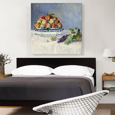 " Still Life With Peaches And Grapes 1881 " by Pierre-Auguste Renoir Painting Print