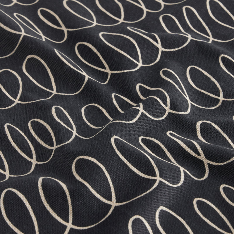 Loop And Dot 100% Cotton Loop Square Napkin Set, Onyx Black/Gray