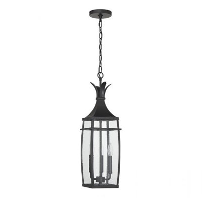Carlyrose Black 3 -Bulb 25" H Outdoor Hanging Lantern