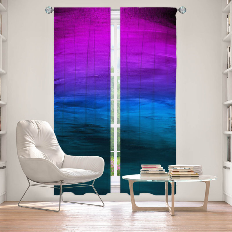 Jemine Room Darkening Curtain Pair, Purple, 20" W x 82" L