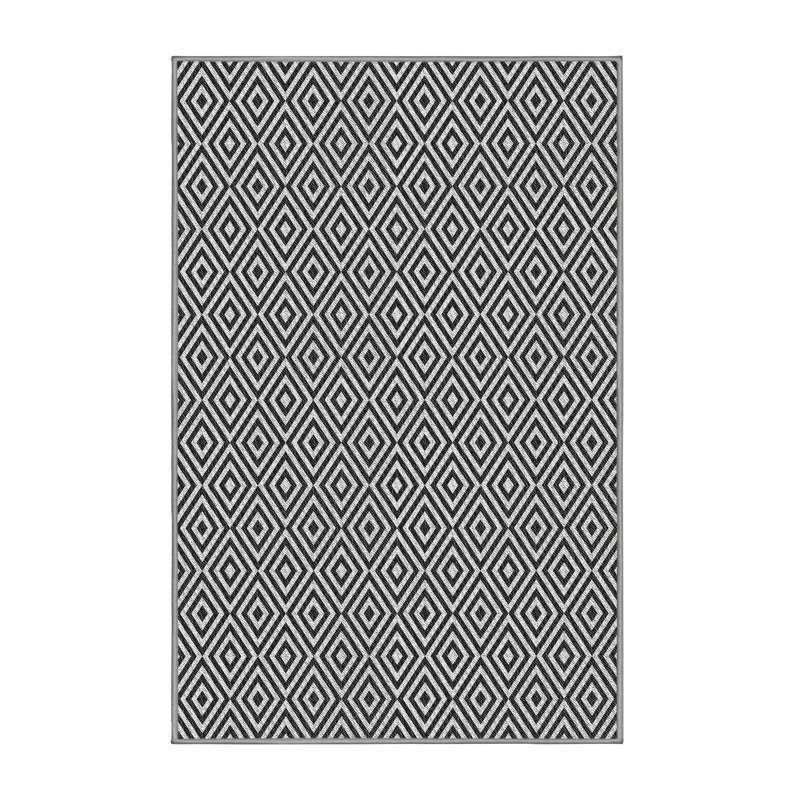 Tapis à motifs gris / noir, Rectangle 8 pi x 12 pi