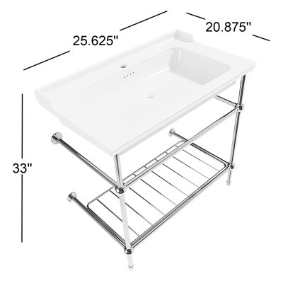 Lavabo de salle de bain console Fireclay