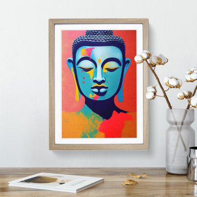 XV1022-3145X Paint Drip Buddha No.3 1 Piece Single Picture Frame Wall Art