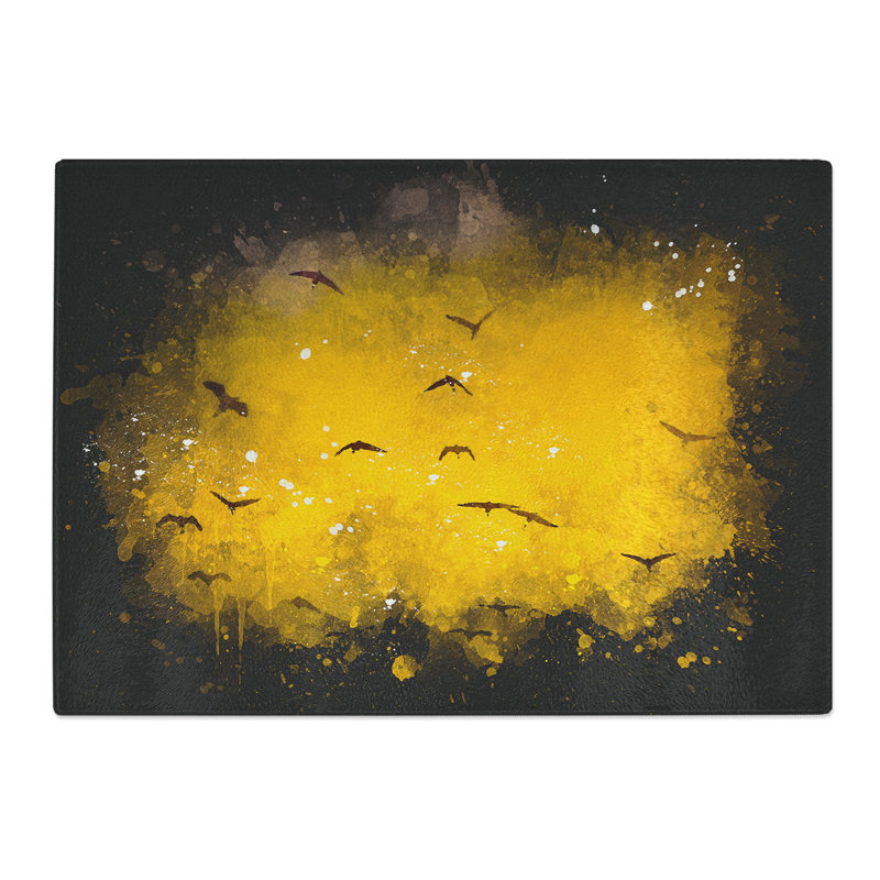 Tempered Glass Egrets at Sunset Chopping Board, 20 cm x 28.5 cm