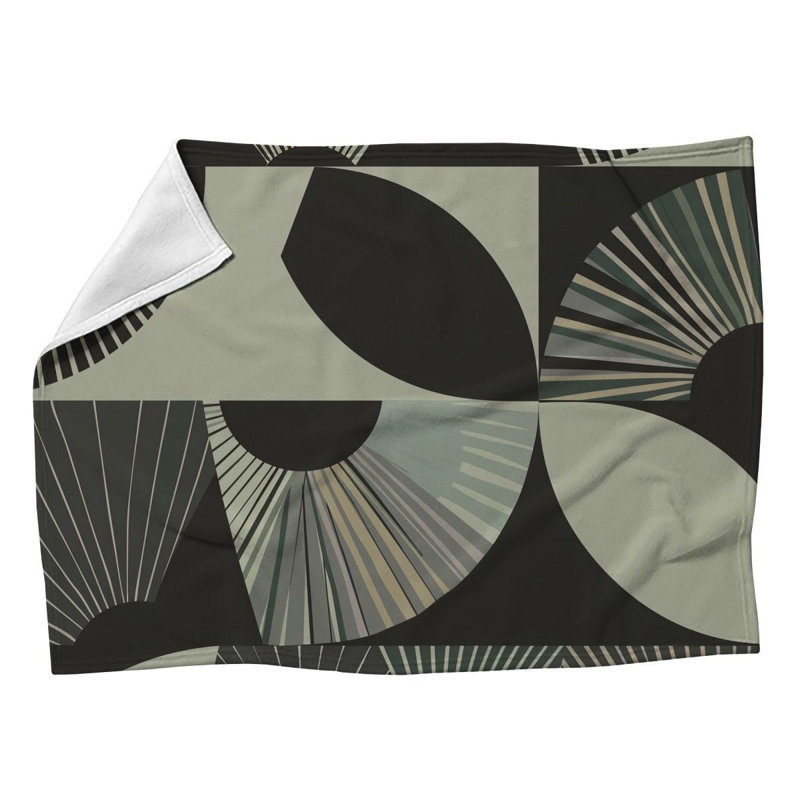 Blend Geometric Machine Printed Throw Blanket, 60" W x 80" L