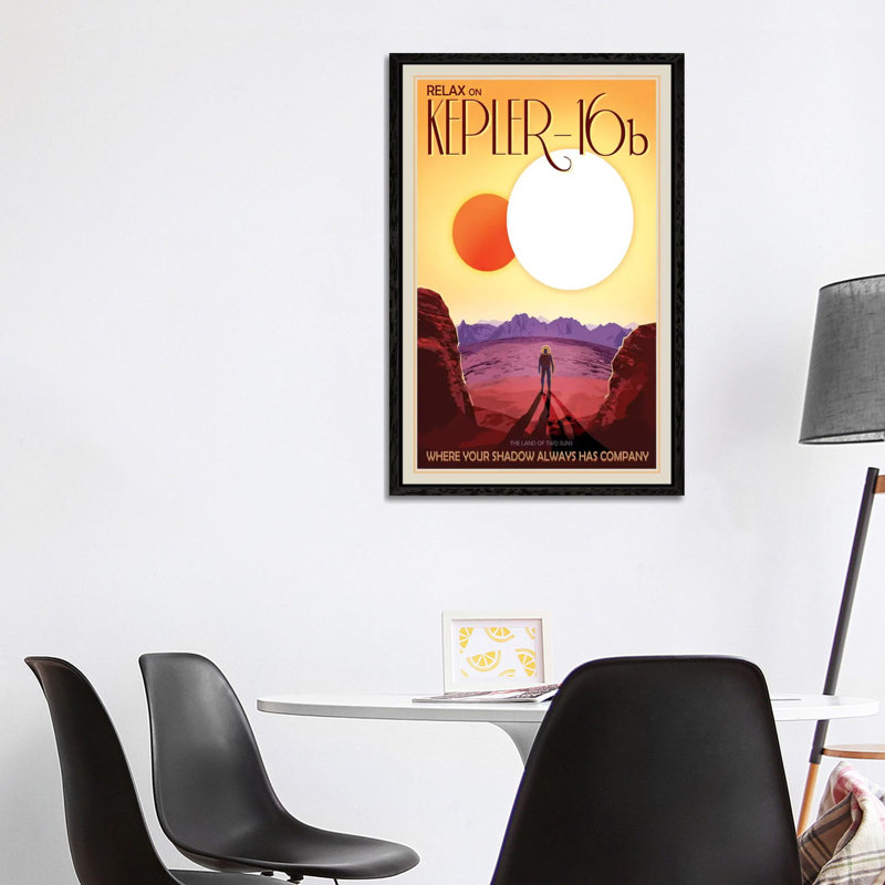 Kepler-16B by NASA - Print on Canvas, Black Framed, 101.6 cm H x 66.04 cm W
