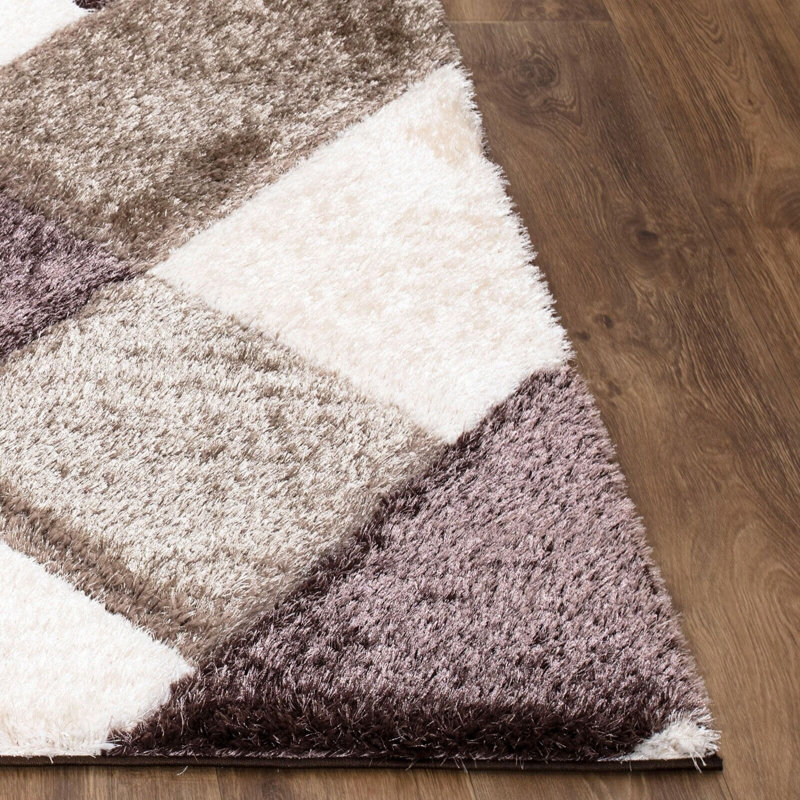 Sammie Geometric Shag Area Rug, Rectangle 60 x 110cm