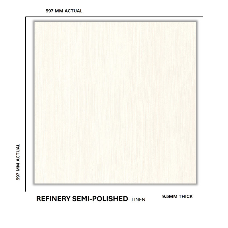 Refinery Semi-Polished 24'' W x 24'' L Porcelain Singular Tile, Linen
