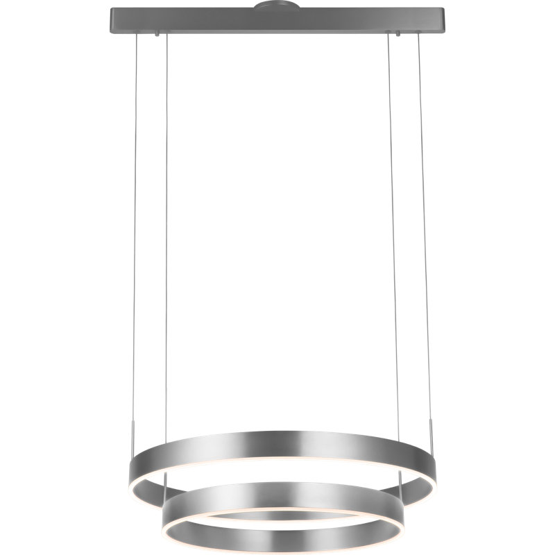 Hamdy 2 - Light Aluminum Dimmable LED Geometric Chandelier, Brushed Aluminum