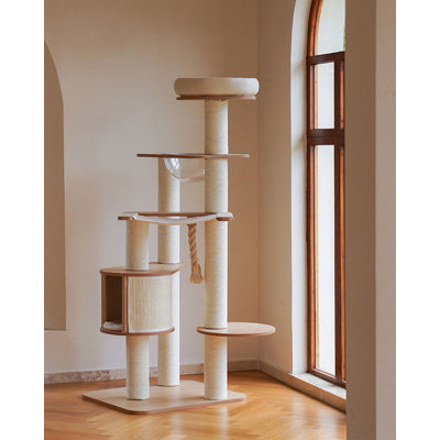 Modern Style Wooden Large Cat Tree