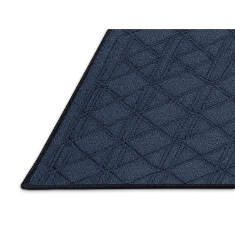 Tapis gris en treillis lavable à la machine, Rectangulaire 3 pi x 5 pi