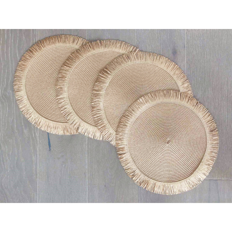 Almehdi Polypropylene Round Placemat, Natural