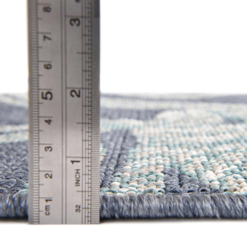 Tapis d'extérieur Ayton de couleur bleu marine, Tapis de couloir 2 pi x 6 pi