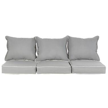 Indoor/Outdoor Three Back and Three Seat Cushion Sofa Set Mozaic Company Fabric: Basil, Size: 22.5 H x 22.5 W x 5 D