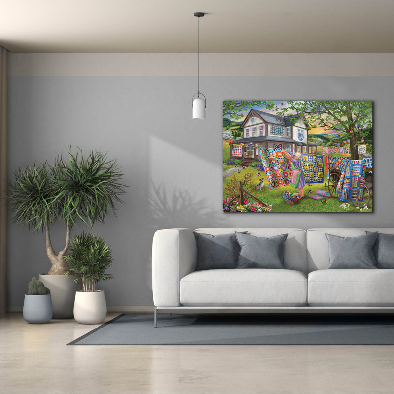 " Farmhouse Quilts " by Bigelow Illustrations, 40" H x 54" W x 1.5" D