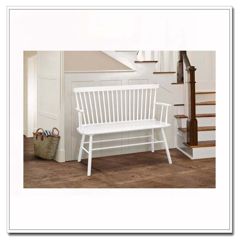 Banc à dossier en bois