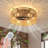 19" Boho Ceiling Fan With Light - Flush Mount Rattan Farmhouse Fan & LED Lamp, Remote Control For Bedroom Decor, Living Room | Home Decor & Room Decor (Low Profile, Enclosed Bamboo Ceiling Fan)