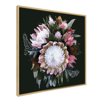 Dequilla Modern Wild Floral Bouquet Framed Canvas Wall Art