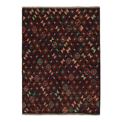 Hand Knotted Wool Area Rug in Brown